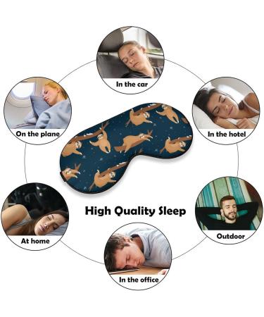 Sloth Play in Winter Sleep Mask - Adjustable Eye Cover for Sleeping and Travel - Blocks Light for Night or Nap - Men Women - Buy Online on GoSupps.com