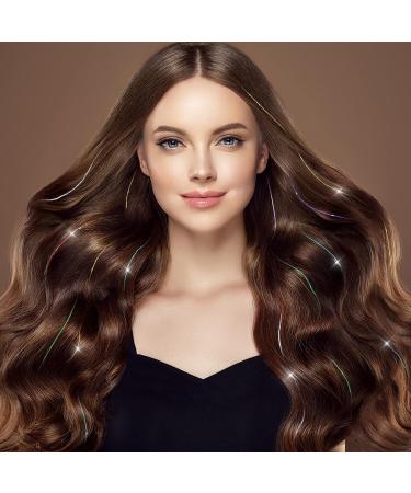 14 Pcs 18.5 Clip in Hair Tinsel Kit - Heat Resistant Glitter Extensions for Women, Girls, Kids - Black Fairy Sparkle Strands - Festival Hair Accessories - Buy Online on GoSupps.com