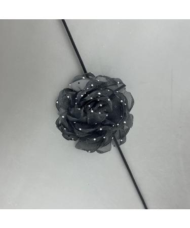Southjieling 3D Rose Necklace - Versatile Collarbone Chain & Fashionable Black Flower Accessory - Buy Online on GoSupps.com