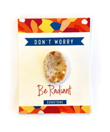 Sunstone Healing Crystal Thumb Worry Stone Confidence and Joy Stress Relief Gift Birthday Energy Stocking Filler Reiki Chakra