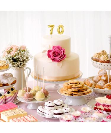 70th Birthday 3D Diamond Shape Number 70 Candles - Gold Happy Birthday Cake Topper for Wedding Decoration & Theme Parties - Buy Online on GoSupps.com