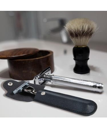 Buy SUPERFINDINGS 4Pcs PU Leather Razor Protective Case - Black Shaving Pouch Holder for Travel | 141mm Long Button Design - Buy Online on GoSupps.com