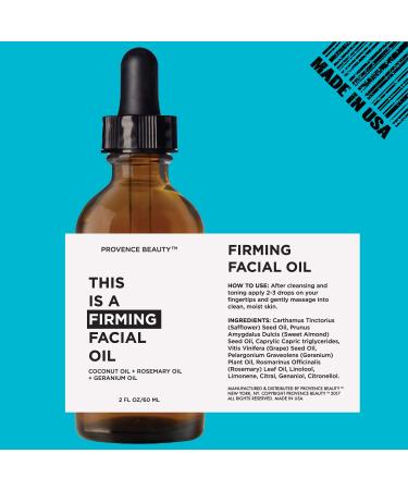 Provence Beauty Firming Facial Oil - Coconut, Rosemary & Geranium Oils - 2 FL OZ - Buy Online on GoSupps.com