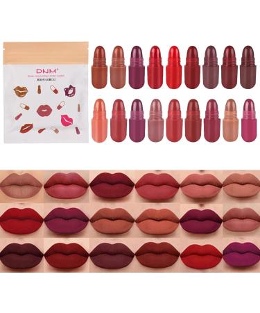 Renywosi 18 Colors/Set Matte Lipstick Sule Lipstick Matte Lipstick Long Lasting Non-Stick Cup Waterproof Lipstick Matte Gift for Women Girls - Buy Online on GoSupps.com