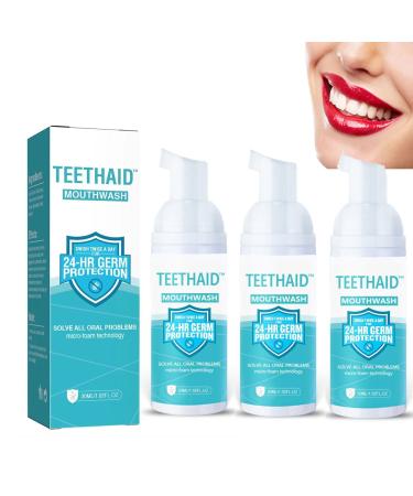 Teethaid - 30ml Teethaid Mouthwash Teethaid mouthwash Teethaid mouthwash tartar drainer teethaid whitening foam lighten teeth white your teeth eliminate Bad Breath (3Pcs)