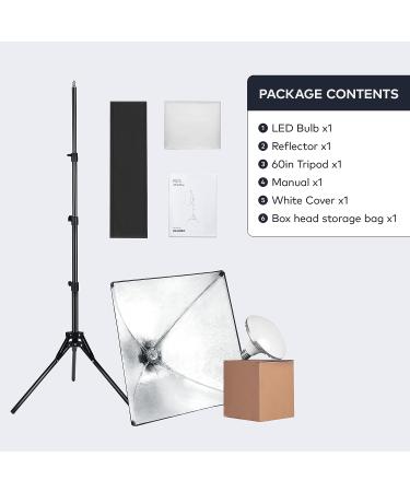 RALENO 16'' x 16'' Softbox Lighting Kit with 50W LED Bulb - Studio Quality Continuous Lighting System for Video Recording & Photography - Buy Online on GoSupps.com