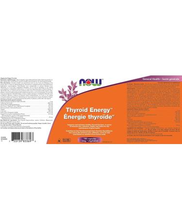 NOW Supplements Thyroid Energy Capsules 180 Count - Buy Online on GoSupps.com