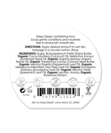 Deep Steep Natural Candy Mint Foot Scrub - 8 oz | Therapeutic Exfoliating Scrub - Buy Online on GoSupps.com
