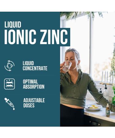 Ionic Liquid Zinc - 8 Month Supply | Adjustable Doses | Vegan Formula | Immunity, Brain & Thyroid Support | Best Absorption | 2 oz. Glass Bottle - Buy Online on GoSupps.com