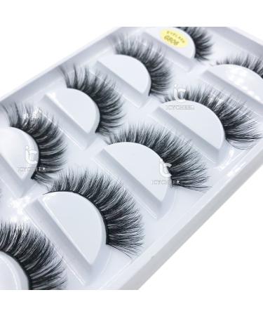 ICYCHEER 100% Mink Fur 3D False Eyelashes - Luxurious Natural Messy Makeup 5 Pairs/Box for Daily Wear - Buy Online on GoSupps.com