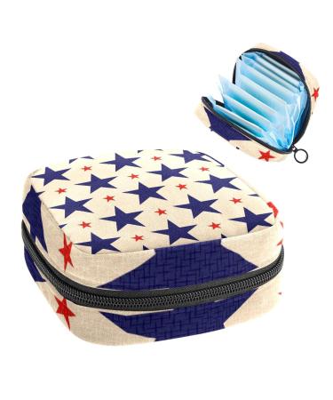 GIAPB Period Bag Sanitary Napkin Storage Bag Period Pouch Travel Makeup Bag Blue Pentagram Color1904