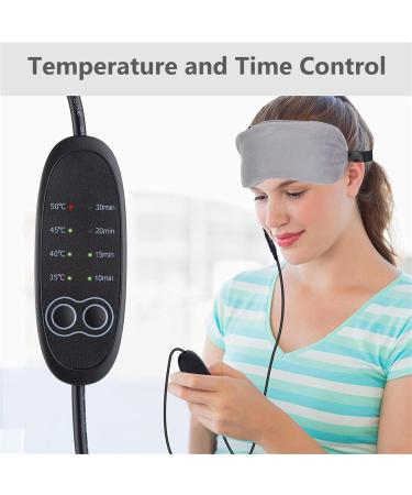 Cagogo 2 in 1 USB Electric Heating Hot Compress Eye Mask - Gray | Eye Relaxation Physiotherapy and Ice Compress | Eye Protector - Buy Online on GoSupps.com