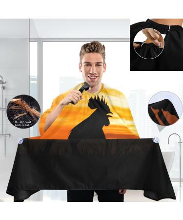 visesunny Barber Cape Rooster Crow Polyester Hair Cutting Salon Cape Apron Anti-Static Haircut Water-Resistant Shaving Cloth Beard Shaving Bib Hairdressing Cape Multi6 Large - Buy Online on GoSupps.com
