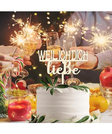 Wooden Cake Topper - 'Because I Love You' Anniversary Decoration | Perfect for Wedding & Celebration - Buy Online on GoSupps.com