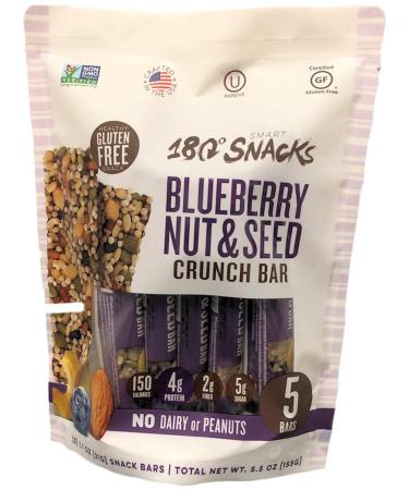 180 Snacks Fruit Nut & Seed Crunch Bar 1 Pack, 5 Snack Bars (Blueberry) Almond,Blueberry