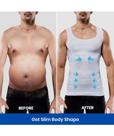 Meetyoo Compression Tank Top for Men - Sleek Muscle Shirt & Body Shaper for Gym & Bodybuilding - White Size L - Buy Online on GoSupps.com