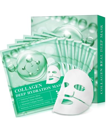 Bio Collag ne Masque de Nuit Intensif Cor en - Lot de 6 Masques avec Booster de Collag ne Avanc - R duction des Pores & lasticit de la Peau - Pour Tous Types de Peau 1