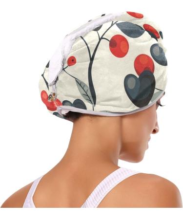 Red Black Heart Leaf Hair Towel 2 Pack | Super Absorbent Quick Dry Hair Turban for Women & Girls - Buy Online on GoSupps.com