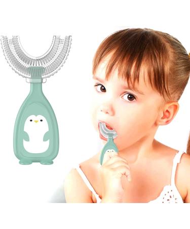 Children's U-Shaped Toothbrush - Soft Silicone Baby Toothbrush for Oral Care (Green L) - Manual Cleaning Tool - Buy Online on GoSupps.com