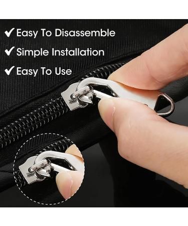 12-Piece Metal Zipper Pull Repair Set | Universal 35x10mm Zipper Trailers for Jackets Pockets Luggage & Wallets - 3 Colors - Buy Online on GoSupps.com