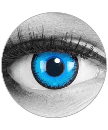 Funnylene colored blue contact lenses alper with strength - soft with thickness of 2 pack + free container - 3 monthly lenses - perfect for Halloween Carnival carnival or carnival -1.5