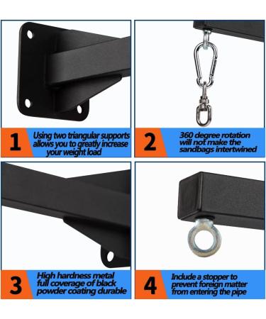 Vanrouge Heavy Boxing Bag Wall Holder - Robust Punching Bag Holder for Home & Gym | 360 Rotating Hooks | MMA Training Accessories Included - Buy Online on GoSupps.com