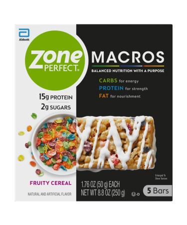 ZonePerfect MACROS Bars Fruity Cereal  5 Bars 1.76 oz (50 g) Each