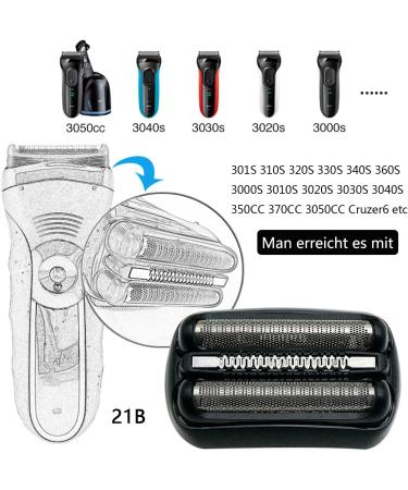 Buy Electric Shear Replacement for Braun Series 3 - Compatible Shaving Head Spare Part (21b) | International Shipping Available - Buy Online on GoSupps.com