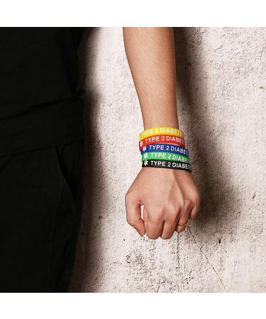 Chien 5 Pack Assorted Colors Type 1/2 Diabetes Silicone Bracelets for Men Women 7.5 - Buy Online on GoSupps.com