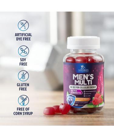 Multivitamin for Men - Complete Daily Mens Multivitamin Gummies with Vitamin D B Vitamins Zinc & More - Energy Memory Focus & Immune Health Support - 13 Essential Vitamins & Minerals - 60 Capsules - Buy Online on GoSupps.com