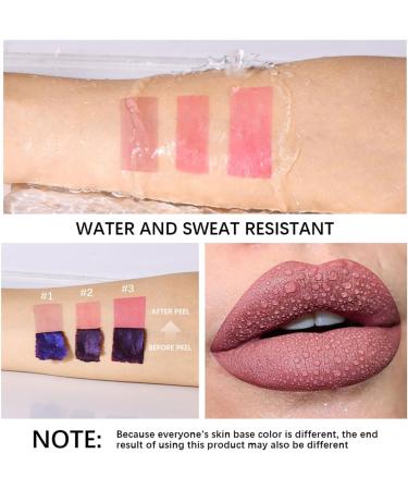 Pakivs 3Pcs Peel Off Lip Stain Set Waterproof and Transmission Resistant Pink Lip Tint Long Lasting Matte Finish Peel Off Lip Gloss NonStick Cup Liquid Lipstick Nude Lip Gloss - Buy Online on GoSupps.com
