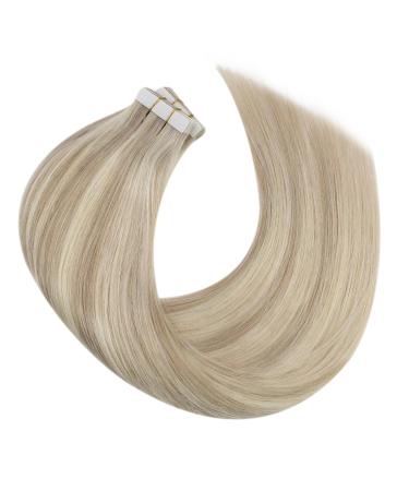 Shop Moresoo Seamless Invisible Tape In Hair Extensions - Real Hair 60cm Ash Blonde & Platinum Blonde 20 Pieces/50g #P18/613 - Buy Online on GoSupps.com
