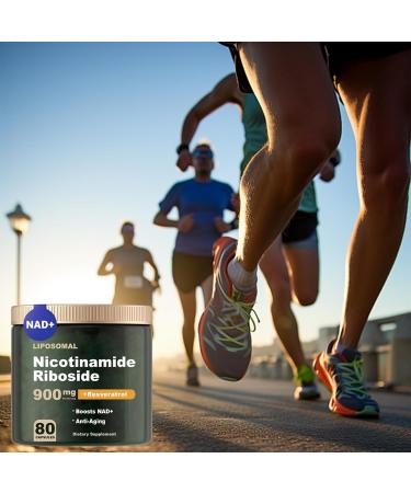 NAD+ Supplement - Liposomal Nicotinamide Riboside NAD Supplement for Anti-Aging Quercetin Resveratrol- Energy Focus - 80 Capsules (1Pcs) - Buy Online on GoSupps.com