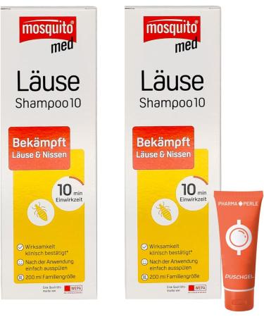 Buy Mosquito Med Lice Shampoo 10 - Family Size 2x200 ml | Fights Head Lice & Nits | Savings Set + Free Pharma Pearl Gift - Buy Online on GoSupps.com
