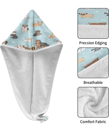 Buy Cute Puppy Dry Hair Cap Set - 2 Piece Quick Drying Towels & Button Headband | Super Absorbent & Comfortable for Faster Drying - Buy Online on GoSupps.com