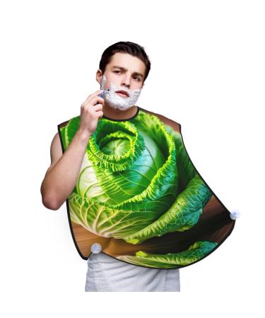 Bright Cabbage Print Beard Bib Apron For Men Beard Hair Catcher For Men Shaving Trimming Beard Cape Cloth