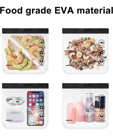 ECOHUB Airport Security Liquids Bags EVA Airport Liquid Bag 20 x 20cm TSA Approved Clear Travel Toiletry Bag for Women Men Clear Plastic Zip Lock Bags for Travel Airline Approved (2 pcs Black) I-black - Buy Online on GoSupps.com