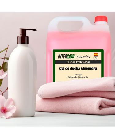 Intercabo Jerrycan with 5L shower gel bath gel 5 liters refill pack of bath gel hotel equipment liquid soap almond blossom shower gel moisturizing Almond 5 l 1er Pack - Buy Online on GoSupps.com