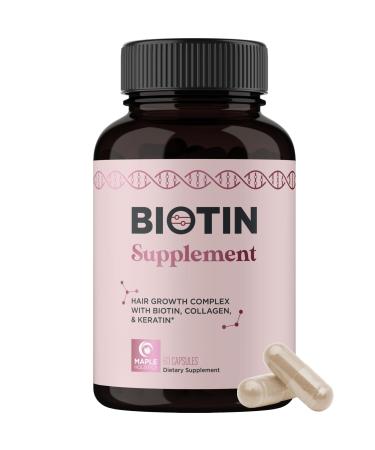Thicker Hair Growth Vitamins for Women - Extra Strength Biotin and Collagen Supplement with Healthy Hair Vitamins for Hair Loss - Visibly Stronger and Fuller Hair Growth Supplement (1 Month) (Womens) 60 Count (Pack of 1)