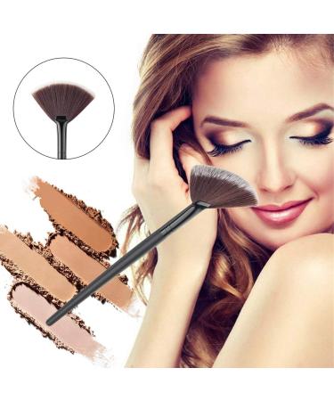 New Single Makeup Brush Blending/Contour/Cheek Blusher Powder Sector Makeup Brush Soft Fan Brush Foundation Brushes (black) Jasnyfall - Buy Online on GoSupps.com