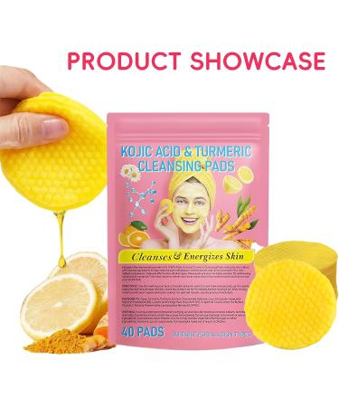 Turmeric Kojic Acid Cleansing Pads - Brightening & Exfoliating Face Pads for Dark Spots (40pcs) | 2024 New Glow Renewal Formula - Buy Online on GoSupps.com