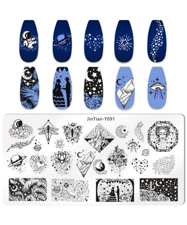 Niceneeded Starry Sky Nail Art Stamp Plates Set - 5 Piece Nail Stamp Templates with Moon & Star Designs for Creative Nail Art - Buy Online on GoSupps.com