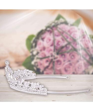 Vofler Crystal Tiara Silver Crown Headband for Women, Bridal, Princess, Pageant, Prom - Buy Online on GoSupps.com