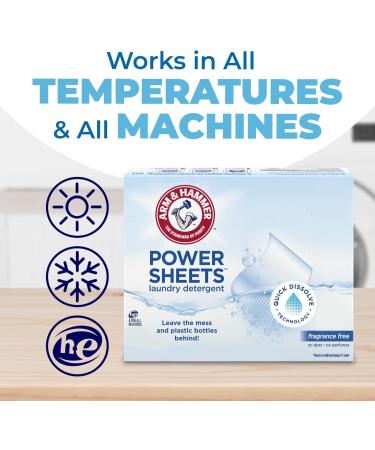 Arm & Hammer Power Sheets Laundry Detergent - Fragrance Free 50ct | Eco-Friendly Efficient Cleaning for 50 Loads - Shop Internationally - Buy Online on GoSupps.com