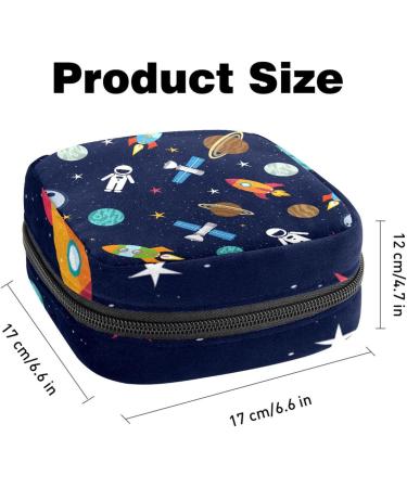 Womens Napkin Storage Bag - Space-Themed with Rockets Stars & Planets | Portable Menstrual Cup & Bandages Bag for First Period - Buy Online on GoSupps.com