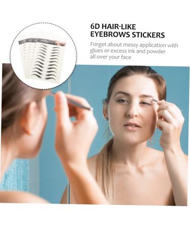 PLAFOPE 4 Sheets Waterproof Eyebrow Stickers Eyebrow Tattoos Stickers 6d Hair-like Eyebrows Stickers Tool 4d 21x14.8cm Black - Buy Online on GoSupps.com