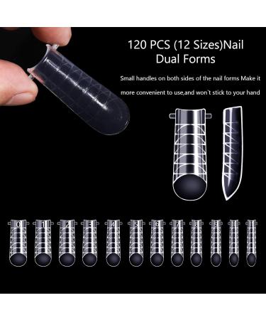 NMKL38 120Pcs Dual Forms Full Cover Nail Tips Upper Arched Extension Mold - Mold A - Buy Online on GoSupps.com