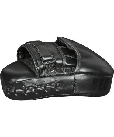 FightX Punching Mitts for Boxing Leather Curved Punch Mitts - Men & Women MMA Training Equipment - Muay Thai Sparring Training Mitts - Hitting Pads in Multiple Colors - Full Black - Buy Online on GoSupps.com