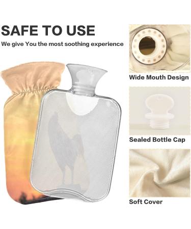 Farm Rooster Sunrise Hot Water Bottle with Cover - 1L BPA Free Hot Water Bag for Pain Relief & Cold Compress - Buy Online on GoSupps.com