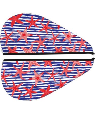 Hair Towel Wrap - Quick Drying Towel Turban with Button | Sea Stars Design for Effortless Hair Care - Buy Online on GoSupps.com